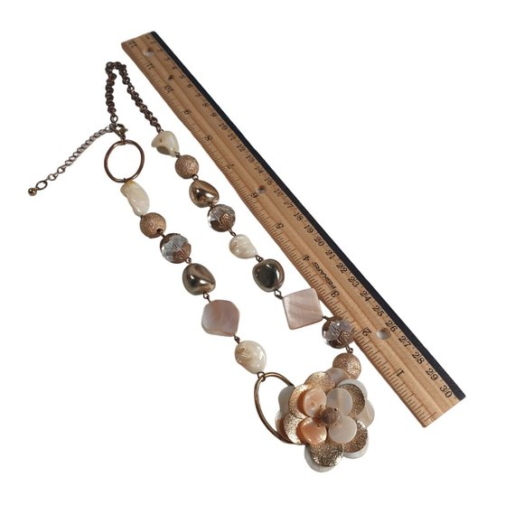 Women Necklace Jewelry 23 Inch Asymmetrical Mother Of Pearl Fashion Vintage - Picture 3 of 8